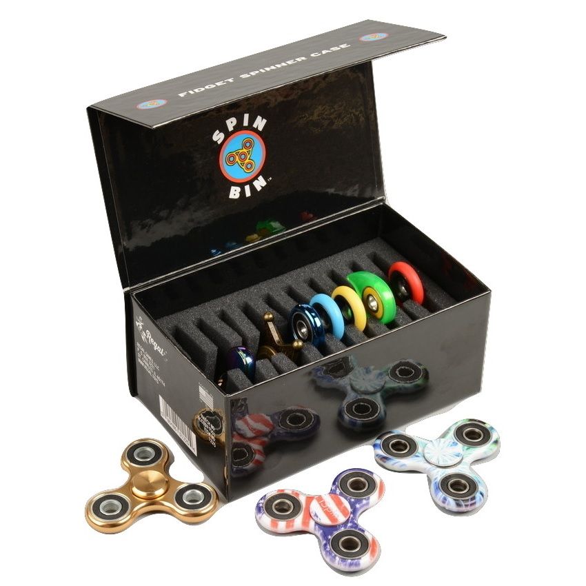 Fidgit Spinner Task Box Spin Bin - Fidget Spinner Storage Box (Holds 10 Spinners) - The ...