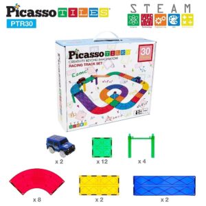 Race Track Set with 2 Cars - 30 Pieces