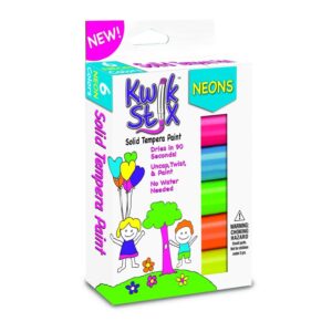 Kwik Stix Tempera Paint Stick 6 Pack Neon Colors