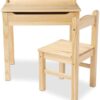 Wood Lift Top Desk & Chair (Natural)