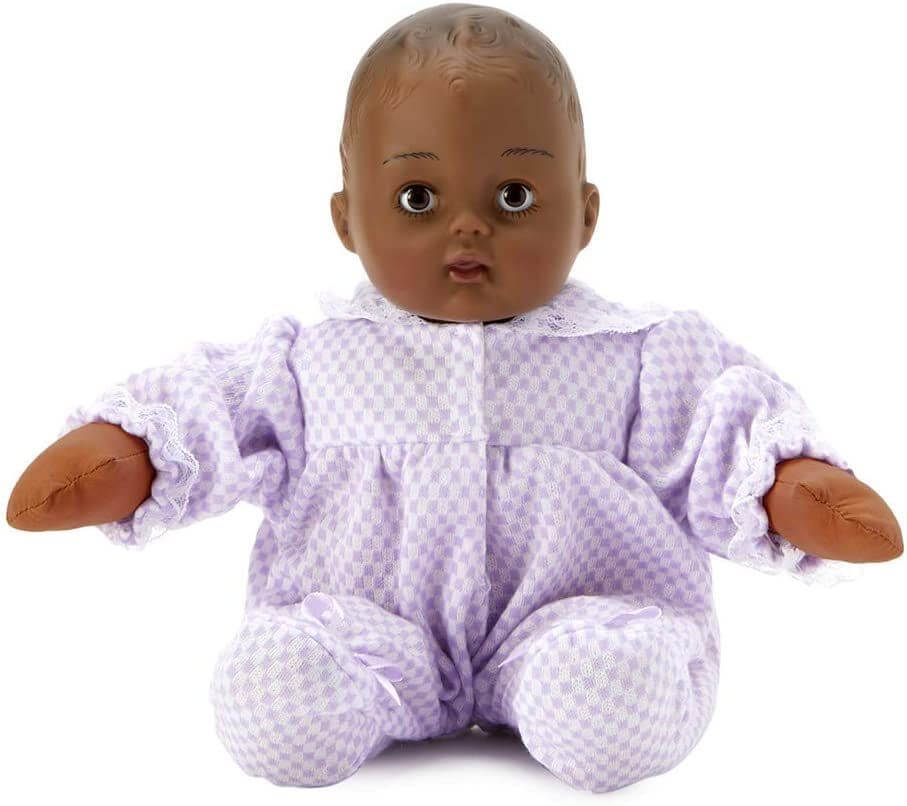 Huggums Checkered Lavender Outfit Dark Skin 12″