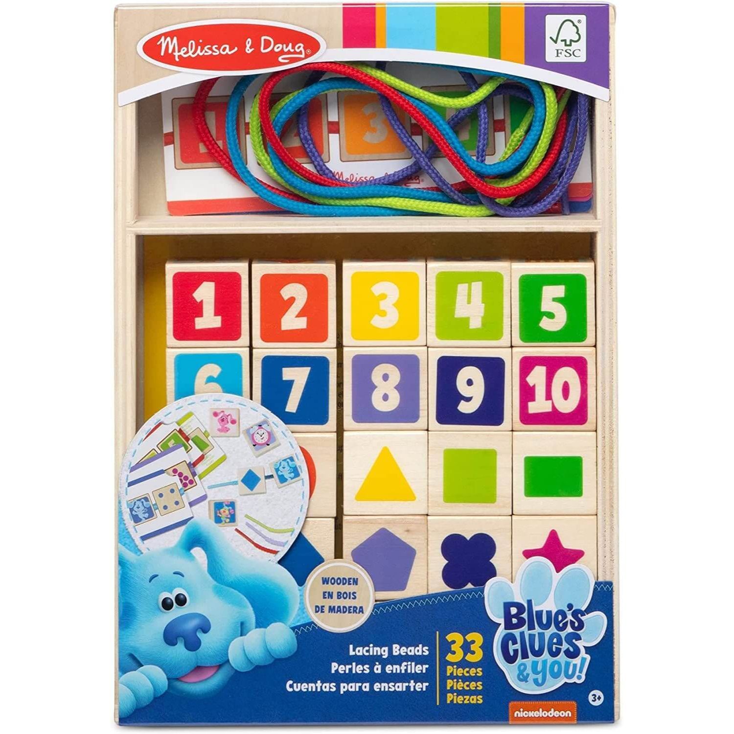 Blue’S Clues Wood Lacing Beads