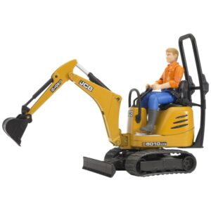 Micro Excavator with Contstruction Worker (Colors Vary)