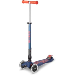 Micro Maxi Scooter Navy Blue Deluxe Foldable LED