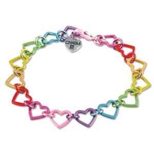 Rainbow Heart Charm Bracelet