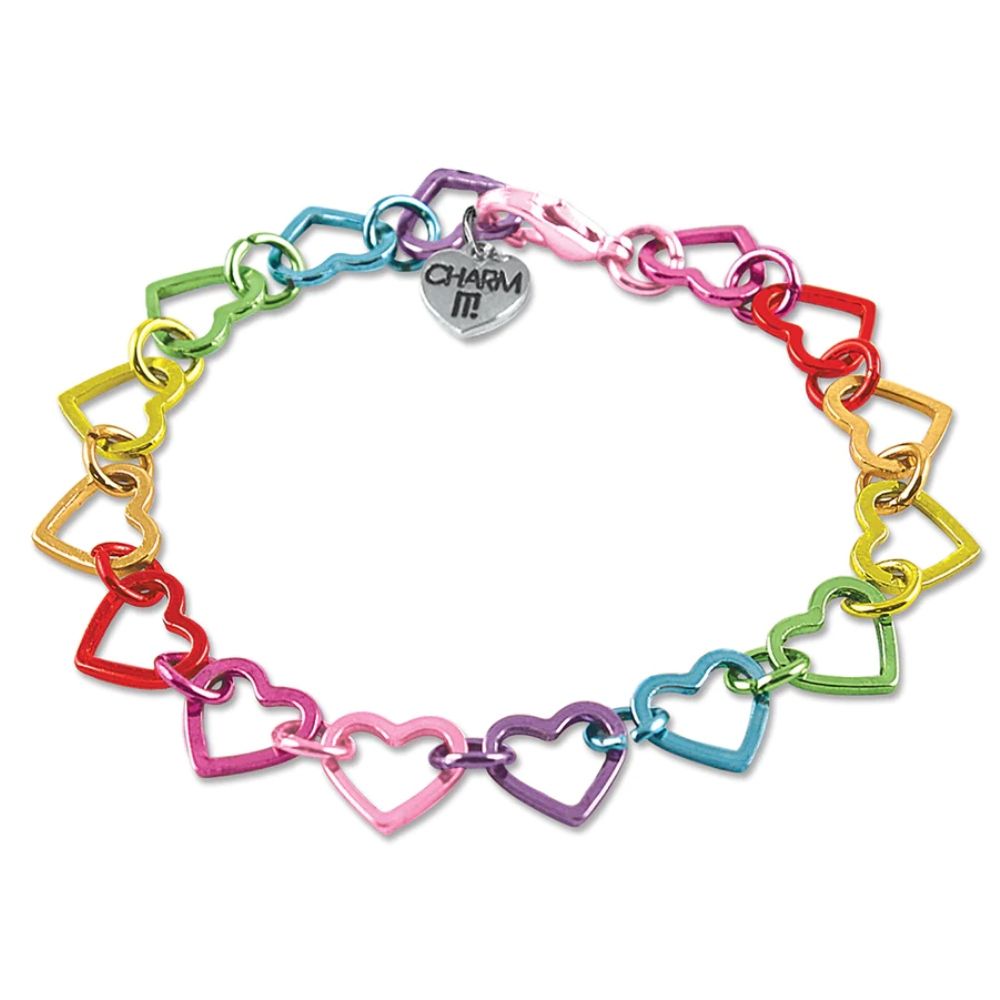 Rainbow Heart Charm Bracelet