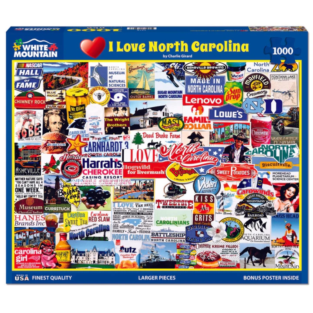 I Love North Carolina 1000 Piece