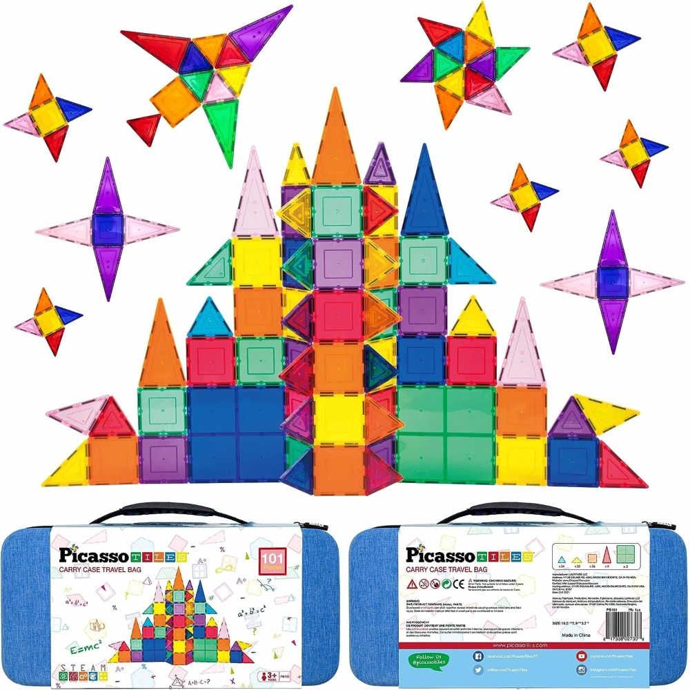 Magnetic Tile Set & Case 101 Piece