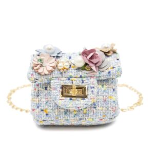 Mini Tweed Crossbody Bag Blue
