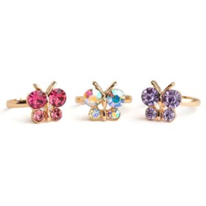 Butterfly Gem Rings 3 Pack