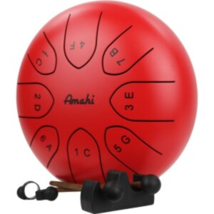 Steel Tongue Drum Red 8 Inch