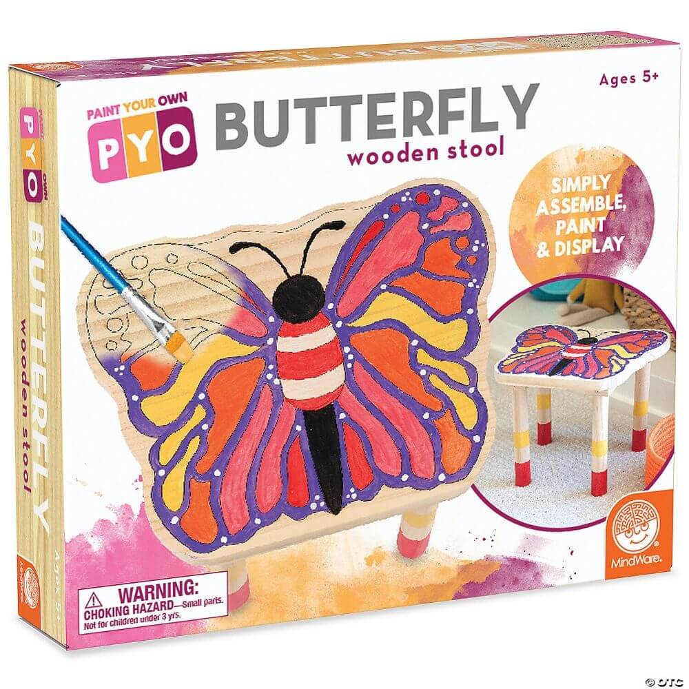 Paint Your Own Wooden Stool: Butterfly
