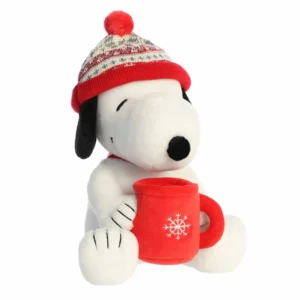 Winter Hat Snoopy with Mug 12 Inch