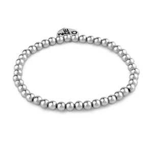 Silver Bead Stretch Bracelet 4mm