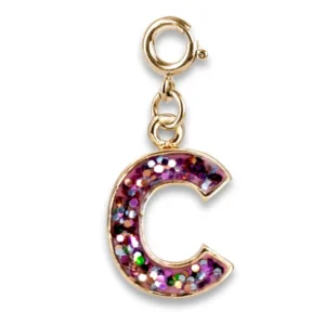 Gold Glitter Initial - C