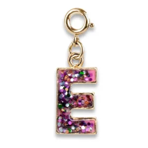 Gold Glitter Initial - E