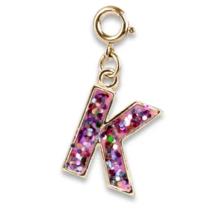 Gold Glitter Initial - K