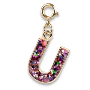 Gold Glitter Initial - U