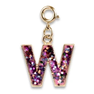 Gold Glitter Initial - W