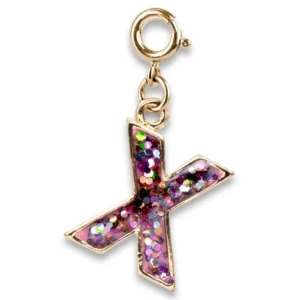 Gold Glitter Initial - X
