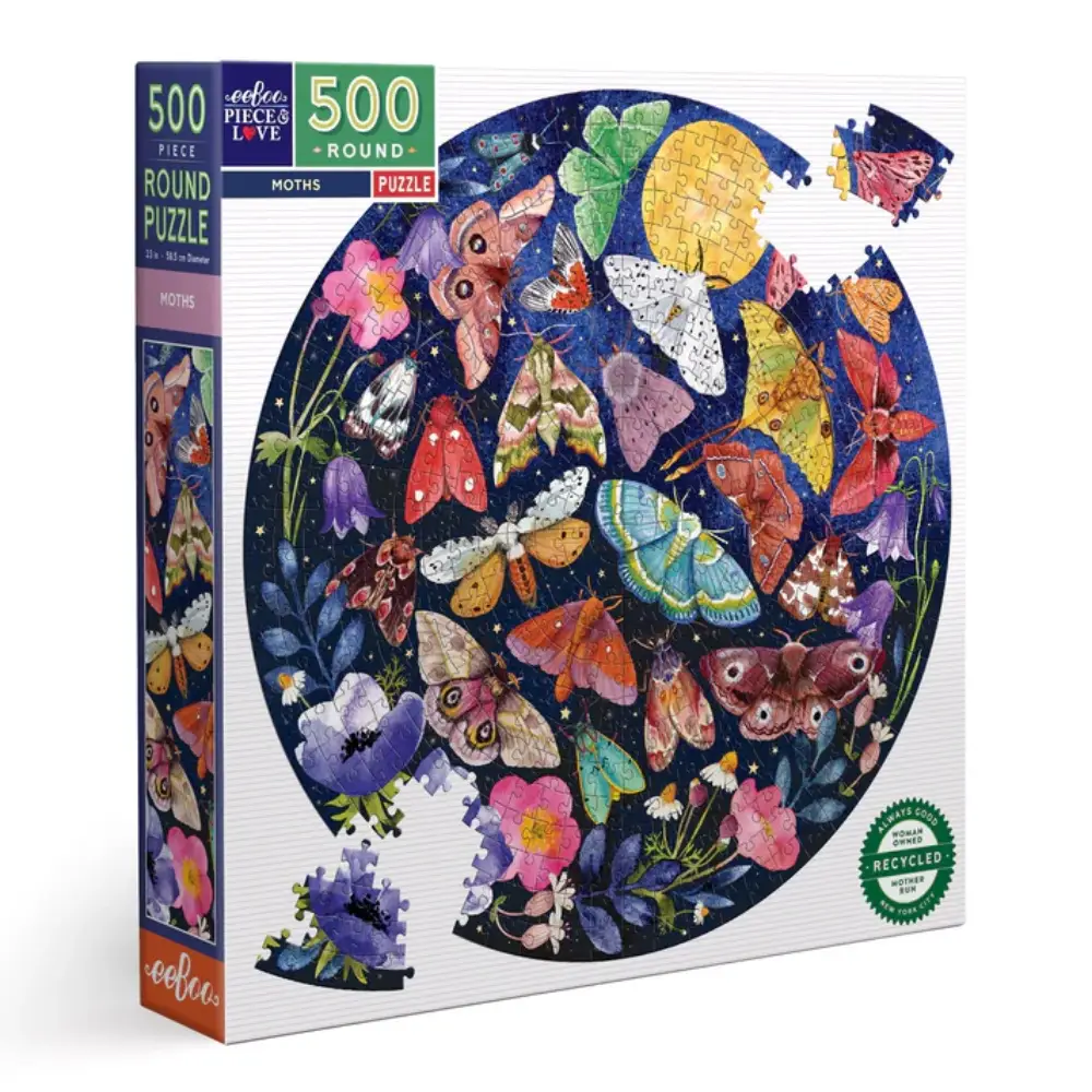 Moths Round Puzzle 500 Piece