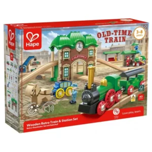 Wooden Retro Train & Station