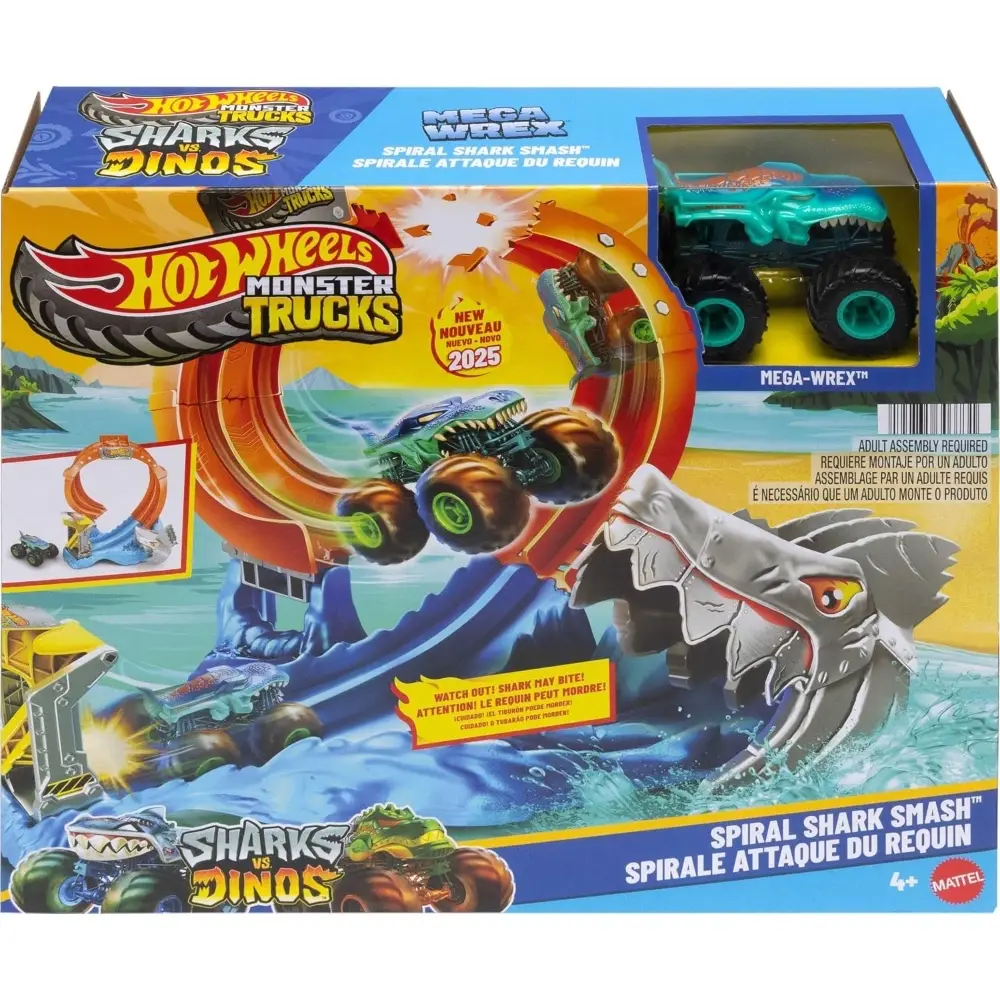 Hot Wheels Monster Truck Corkscrew Shark Smash