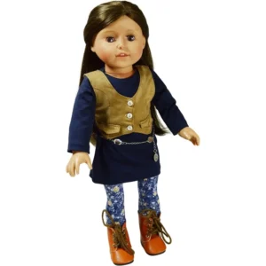 Blue Dress with Vest & Belt