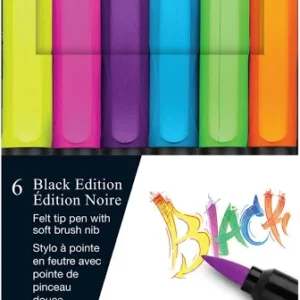 Felt Brush Pens Black Edition 12 Pack