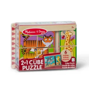 2n1 Wooden Cube Puzzles Animals