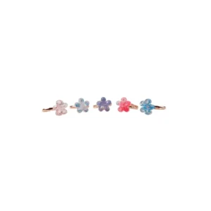 Boutique Shimmer Flower Rings 5 Piece