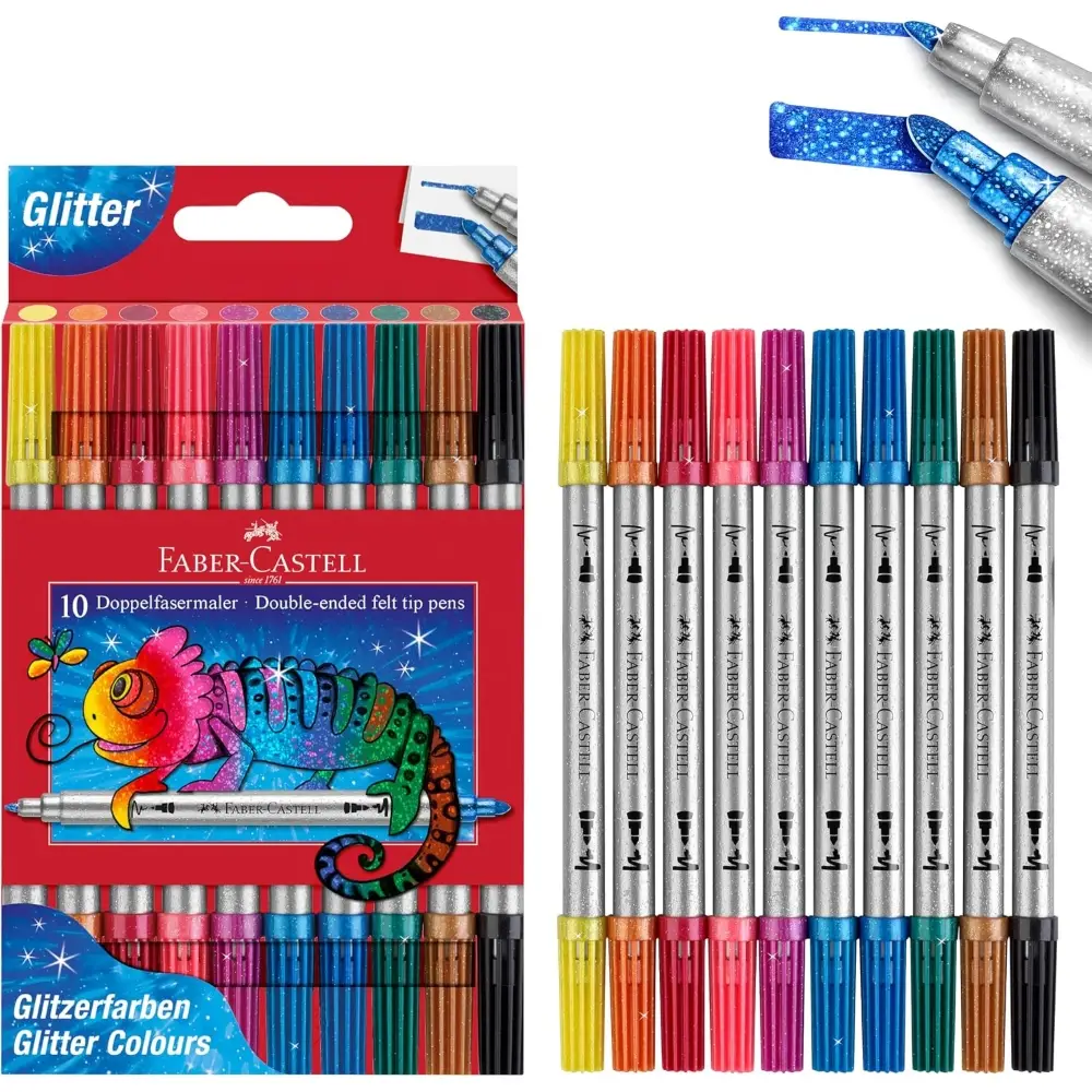 Double End Glitter Markers 10 Pack